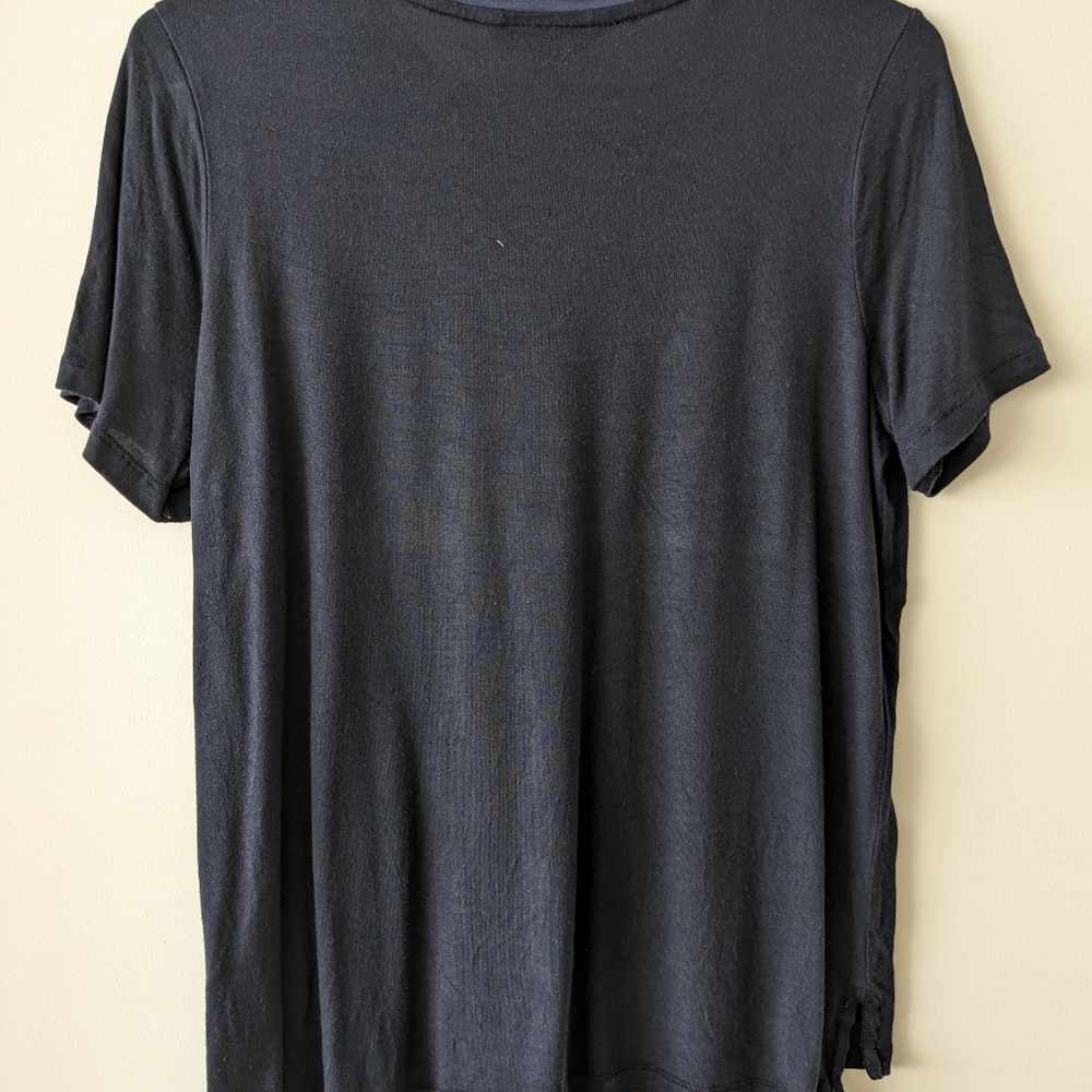 Navy Banana Republic shirt with satin collar